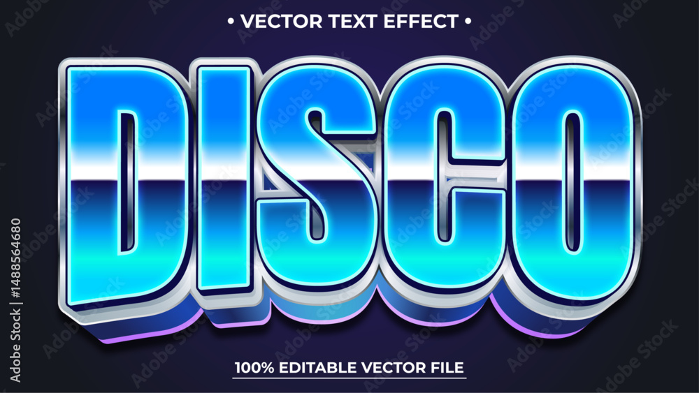Poster editable text effect disco party 3d template gradient style