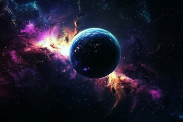 Obraz premium A cosmic celestial body experiences an explosive transformation.