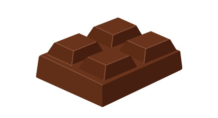 Digital artwork of a chocolate bar with visible segments, set against a clean white backdrop, showcasing rich detail and tempting appearance.

