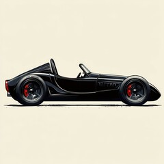 Stylish black sports car displayed in a minimalist setting showcasing its sleek design and performance features