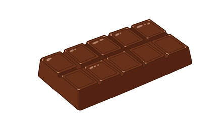 Digital artwork of a chocolate bar with visible segments, set against a clean white backdrop, showcasing rich detail and tempting appearance.

