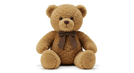Obraz premium Teddy Bear Cute Brown Plush Toy Isolated Childhood Gift White Background