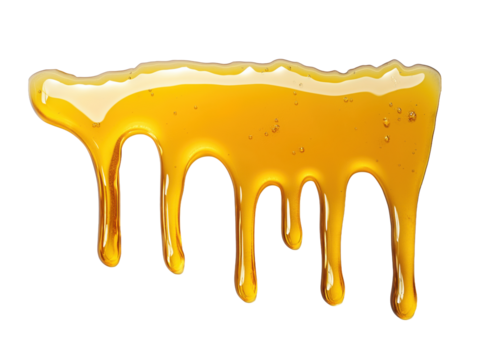 Sweet honey dripping on transparent background