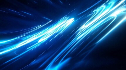 Abstract futuristic blue wire wallpaper featuring light bursts.