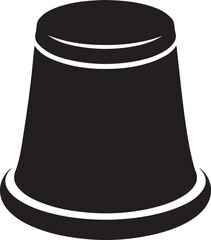 Sewing Tool Thimble Silhouette Vector | Precision Black Vector Art for Fashion Illustration