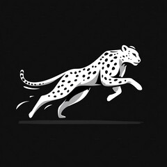 Fototapeta premium cheetah running fast silhouette 