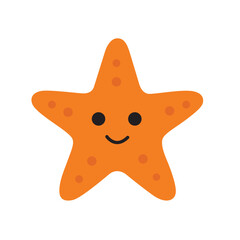Cute starfish. suitable for ocean themed designs to add whimsical touch to children's educational materials and websites
