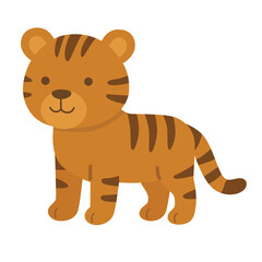 Cute tiger, perfect for children's books, wildlife articles, jungle themed designs, and animal conservation campaigns
