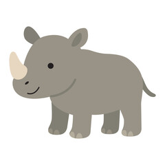 Cute rhinoceros relaxing in African sun. Perfect for nature, wildlife, outdoors, conservation, and travel themed designs and projects