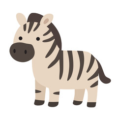 Cute zebra on white background for designs. Suitable for children's products, textiles, animal themed projects, and nature themed graphics