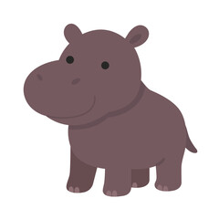 Cute hippopotamus. suitable for children's books, zoo brochures, nature themed websites, or animal conservation materials