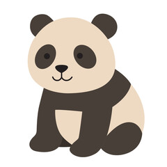 Cute panda peacefully sitting on white background. Suitable for kids products, nature themed designs, and wildlife conservation campaigns