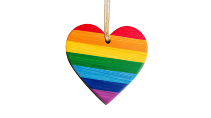 Rainbow flag heart badge perfect for Pride month celebrations with studio-quality finish on white background