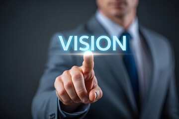 Businessman Envisioning Future Vision, Developing Business Plans and Strategies