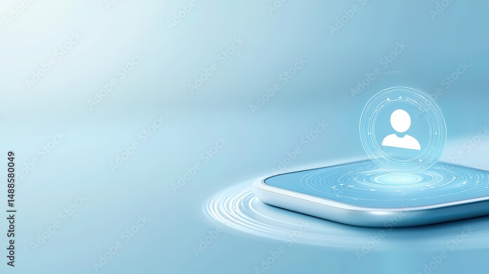 Poster smartphone security risk, fingerprint on phone screen underscores data vulnerability