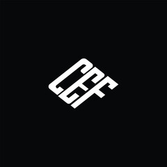 CEF letter logo design on black background.