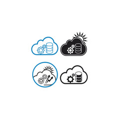 Cloud vector computing concept illustration on white background