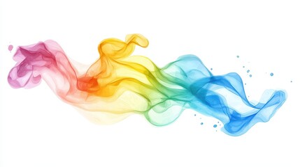 Abstract colorful smoke background, wisps, plumes, and vibrant hues on white colorful