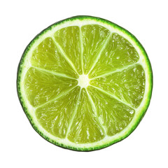 Fresh lime half and slice displaying vibrant green color and juicy texture isolated on Transparent background, Natural fresh lime half and slice isolated, isolated on PNG background