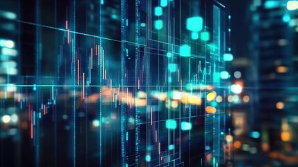 Digital Overlay of Financial Data on Cityscape