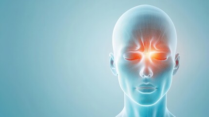 Fototapeta premium Woman suffering from head and neck pain, understanding the causes, symptoms, treatment options