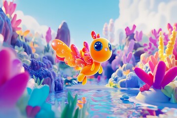 Fototapeta premium bright and colorful Snapchat stories floating in AR world