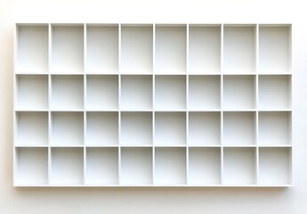 White Modular Shelving Unit with Multiple Compartments