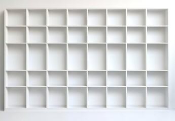 Empty White Modular Shelving Unit