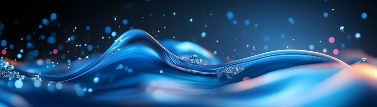 Dynamic fluidic design with shimmering particles.