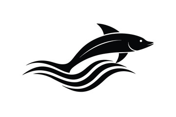 Cartoon Goblin With Spear Black Silhouette