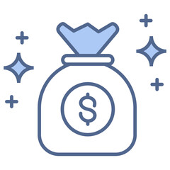 Money Bag Blue Icon