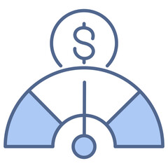 Credit Score Blue Icon