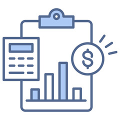 Budgeting Blue Icon
