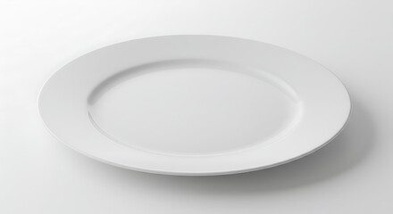 White Empty Plate Clean Ceramic Round Minimalist Tableware Mockup