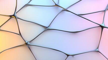 A 3D rendering of a complex network of interconnected lines in various colors.