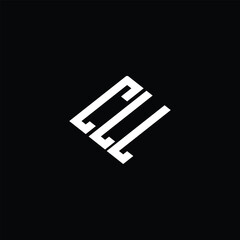 CLL letter logo design on black background.