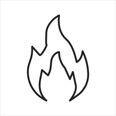 Fire sign. Fire flame icon isolated on white background. Vector illustration 
