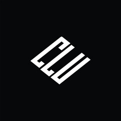 CLU letter logo design on black background.