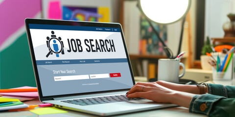 Online job search on brisk website for worker to search for job opportunities on the recruitment internet network
