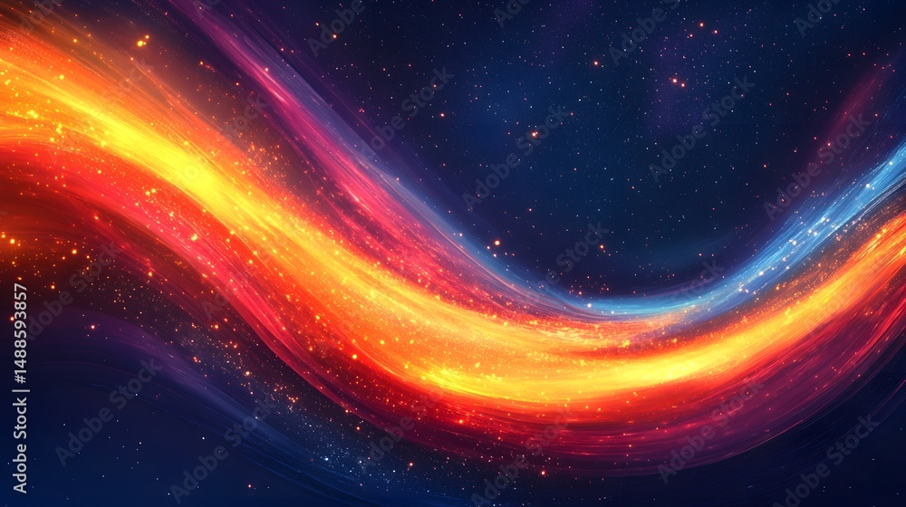 Poster a vibrant cosmic swirl illuminates the infinite expanse. light dances across the canvas, a colorful 