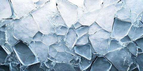 Textured Ice Formation with Cracks and Water Reflection Effects