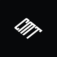 CMT letter logo design on black background.