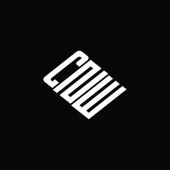 CNW letter logo design on black background.