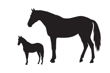 Black horse silhouette running 