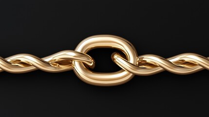A gold chain with a large loop at the center.