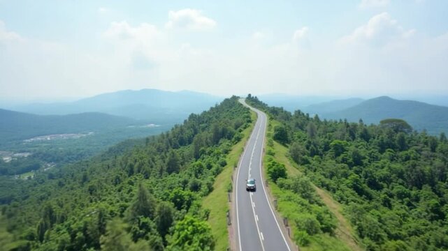 Journey Through Tien Giang Scenic Road and Car Aerials