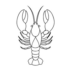 Lobster Claws and Tail outline Silhouette
