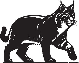 Cute Bob cat black vector