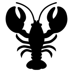 Lobster Claw Silhouette – crustacean Marine Life   Black Vector
