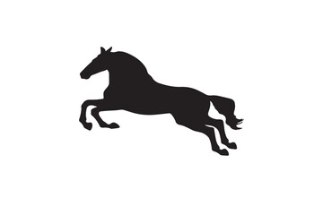 Naklejka premium Black horse silhouette isolated 